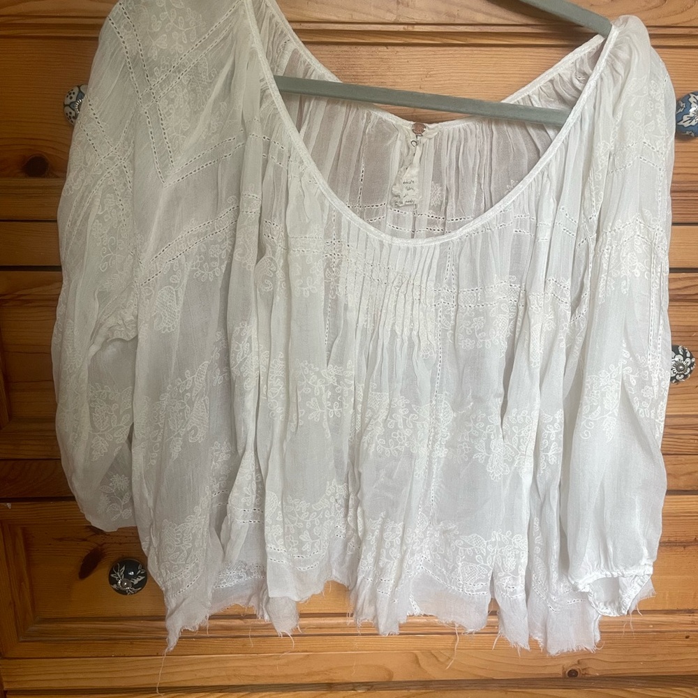 Free People White Lace Women's Top